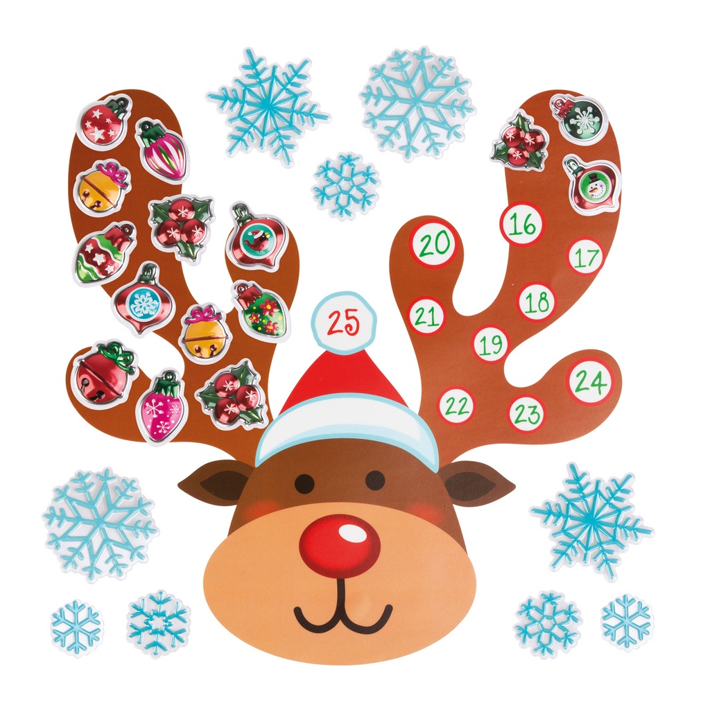 [58635B] Autocolant perete, calendar Advent, ren Craciun