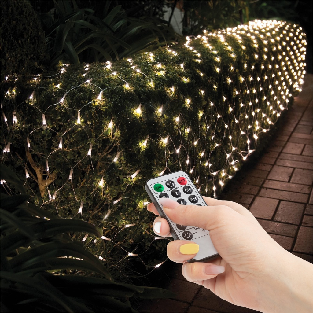 Plasa luminoasa, 100 LED, telecomanda, 1.5x1.5m