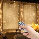 Perdea luminoasa, 100 LED, telecomanda, 3x1m