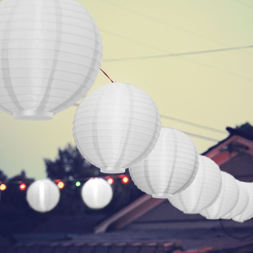 [11399WH] Lampion LED, alb, 2xAAA