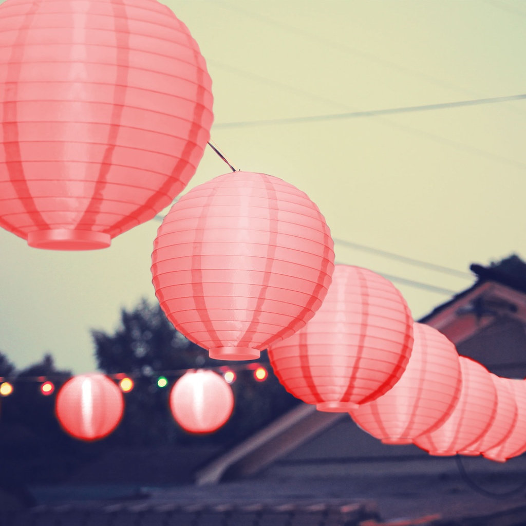 [11399RD] Lampion LED, rosu, 2xAAA