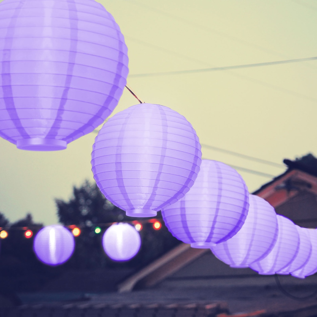 Lampion LED, violet, 2xAAA