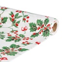 Frunner masa decor, alb fructe rosii, 180x28cm