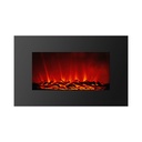 Semineu electric de perete, radiator + LED, 91x15x56cm