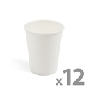 Pahare albe de hartie, 250 ml, set 12 buc.