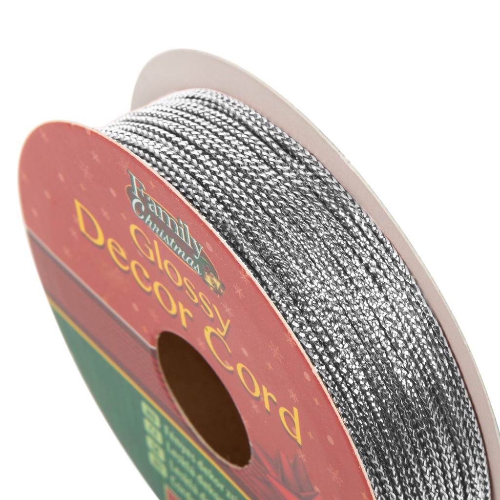 Snur decor stralucitor, argintiu, 10m