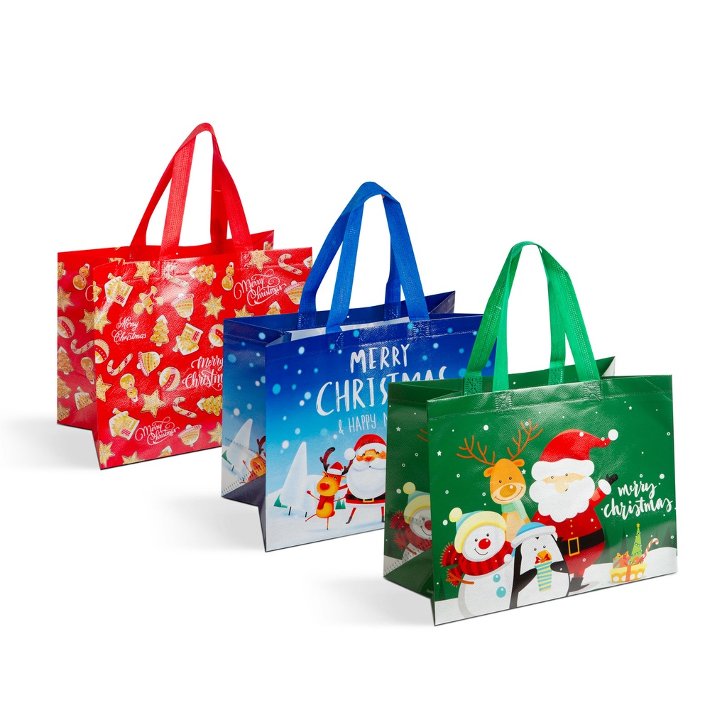 Pungi cadou, 3 tipuri, 31x25x17cm, set 12 buc.