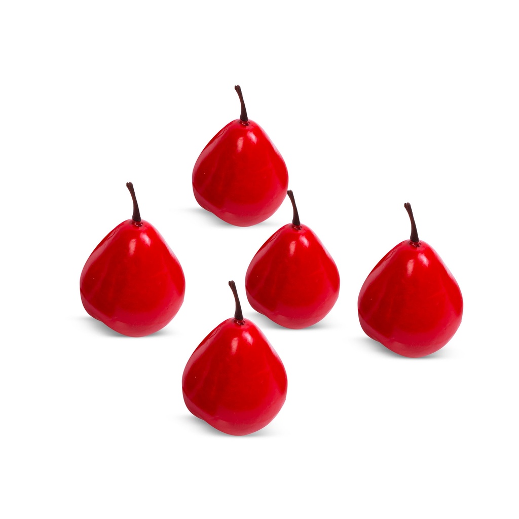 Decor Craciun, fructe rosii, 6cm, set 5 buc.