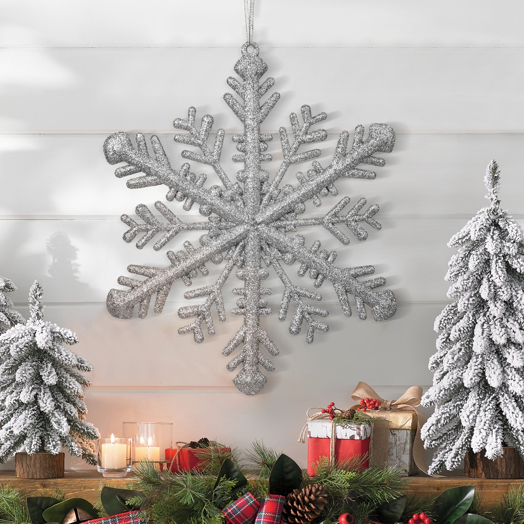 [58519B] Ornament de Craciun, cristal de gheata, 29x29x1cm