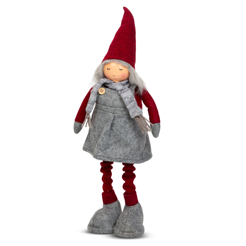[58367B] Elf Craciun, textil, picior telescopic, 40-60cm
