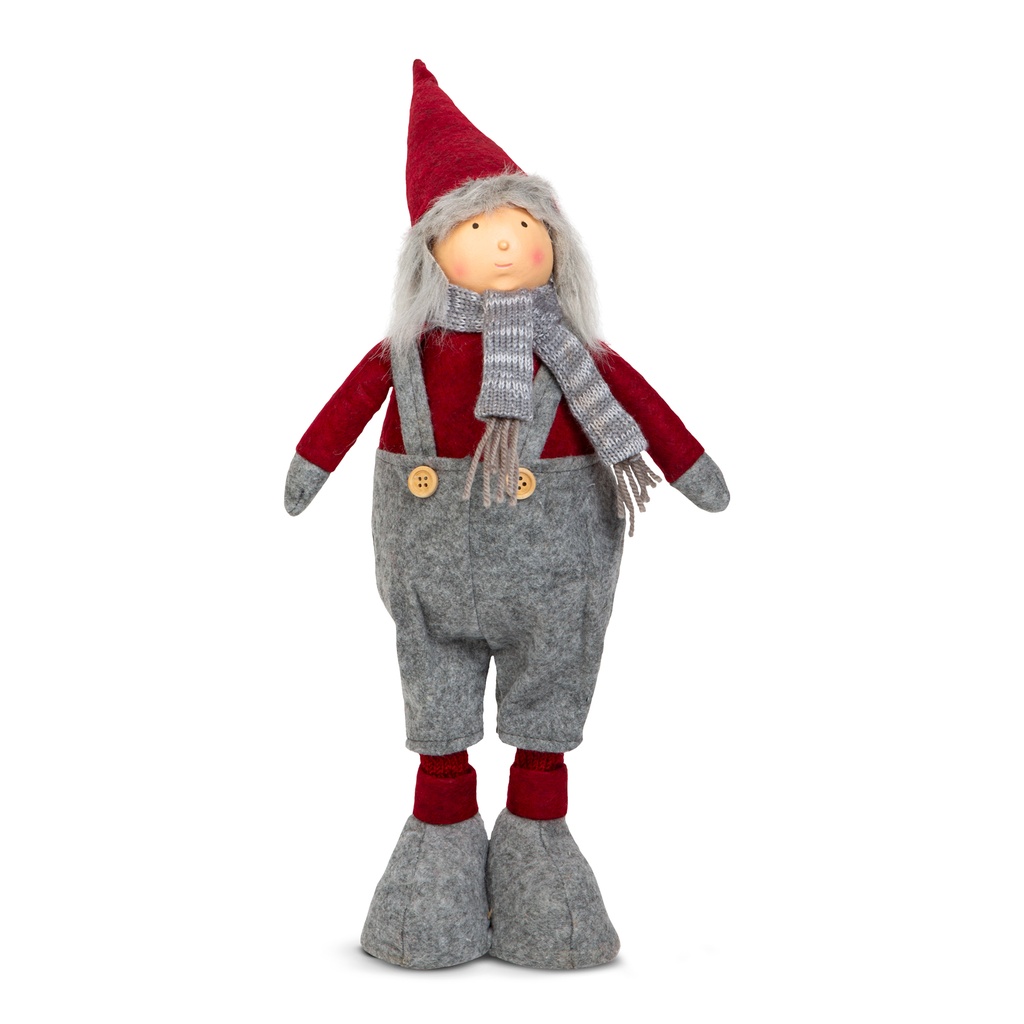 Elf Craciun, textil, picior telescopic, 40-60cm