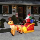 Sanie gonflabila Mos Craciun, 9 LED, IP44, 230cm