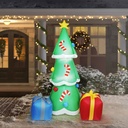 Pom de Craciun gonflabil, 12 LED alb, IP44, 180 cm