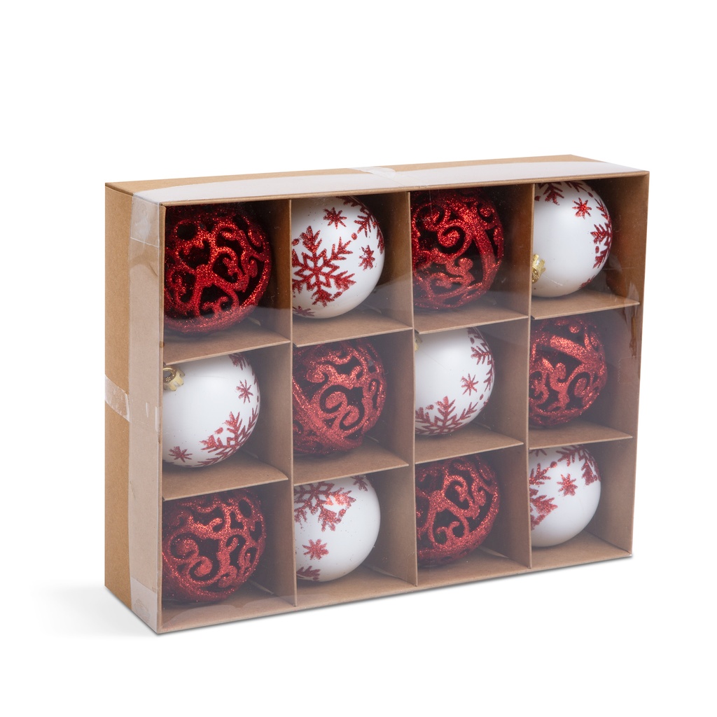 Set decoratiuni brad, globuri, 6cm, set 12 buc.