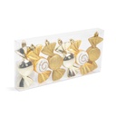 Decor brad, bomboane aurii, 10x3.6cm, set 6 buc.