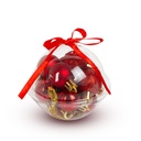 Set decoratiuni brad, rosii, 3cm, set 12 buc.