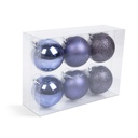 Set decoratiuni brad, mov, set 6 buc.