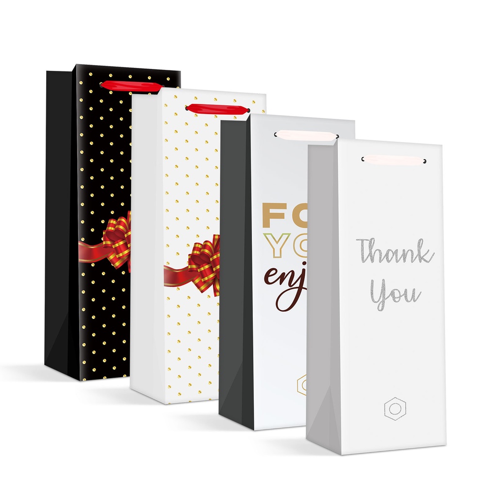 Punga cadou pt sticle, 360x127x83mm, set 4 modele