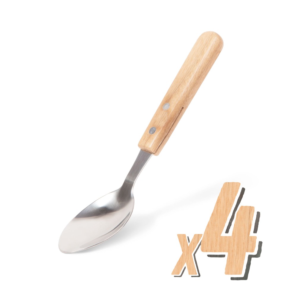 [56305C] Linguri pentru gratar, maner lemn, set 4 buc.