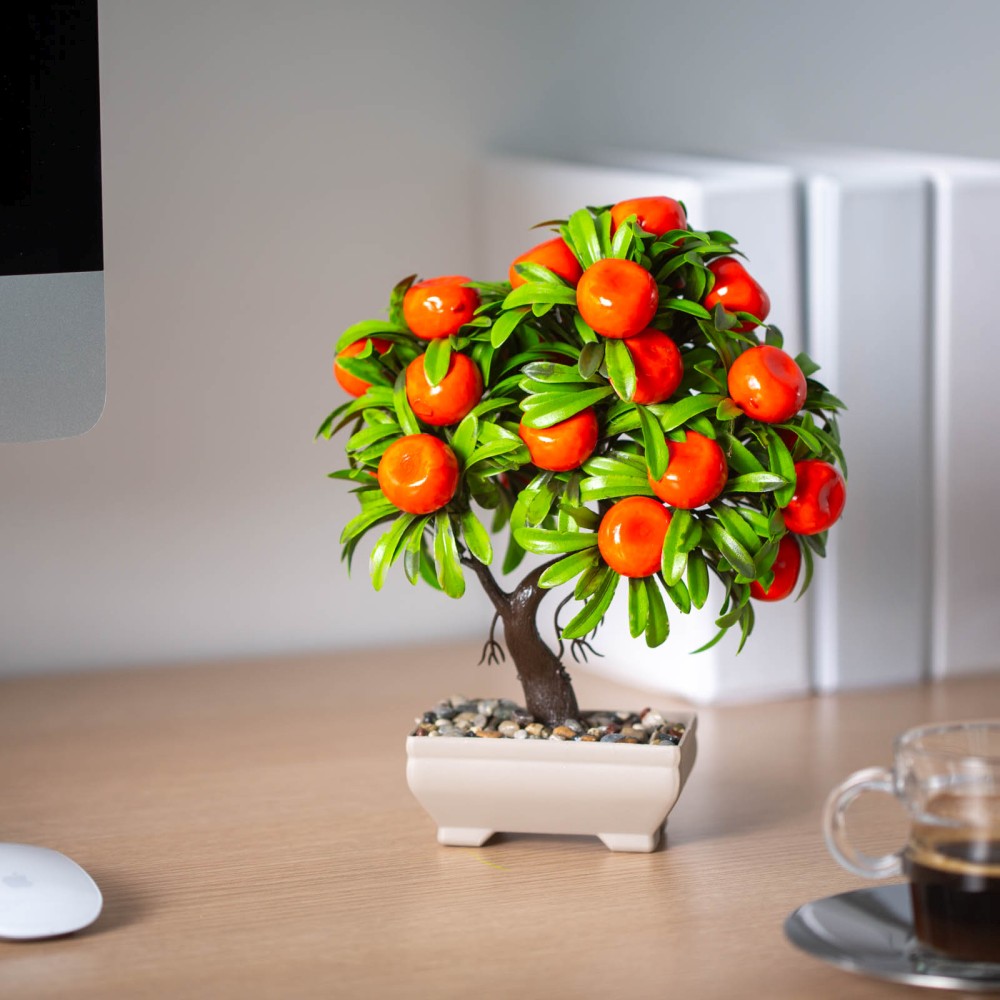 [11868] Decor plante artificiale, mandarin, 18x24cm