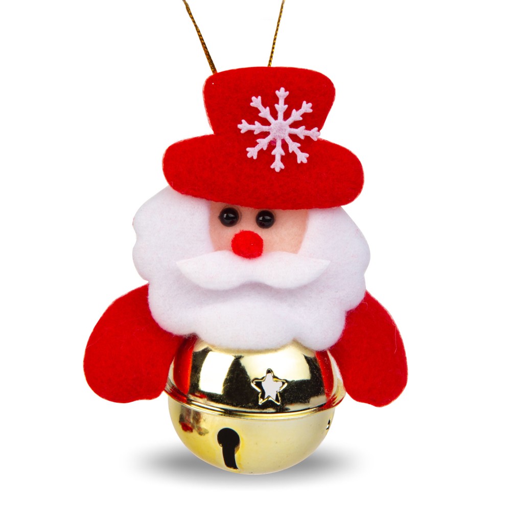 Ornament brad, Mos Craciun cu clopot, 11x10cm