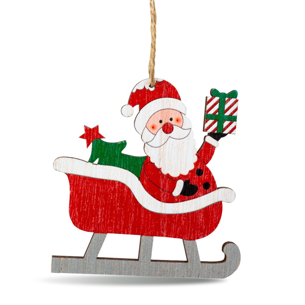 Decor brad, Mos Craciun, 21.5x11.5cm