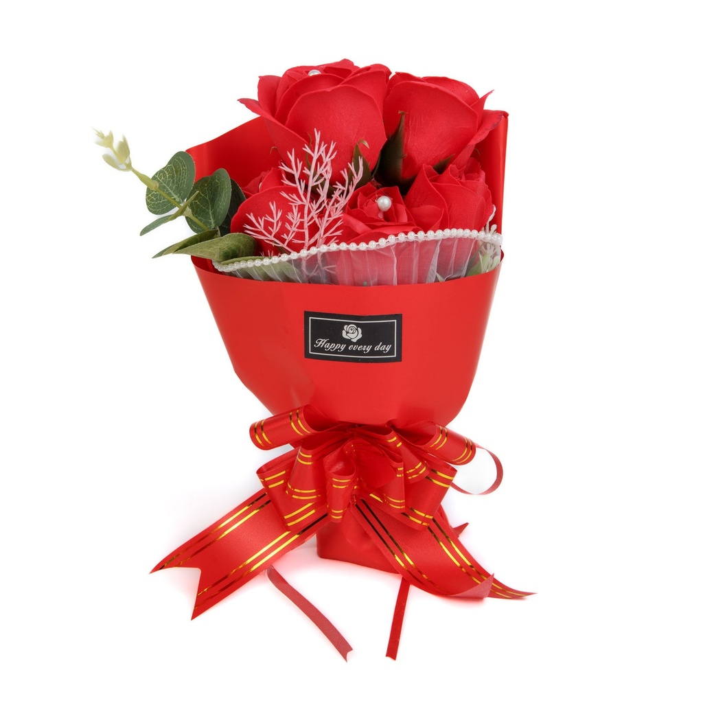 [11980] Buchet decorativ trandafiri in cutie, 23x16x8cm