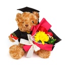 Decor cu plante artificiale, ursulet cu floare, 28x17x17cm