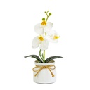 Planta artificiala decor, orhidee alba, 20x9cm
