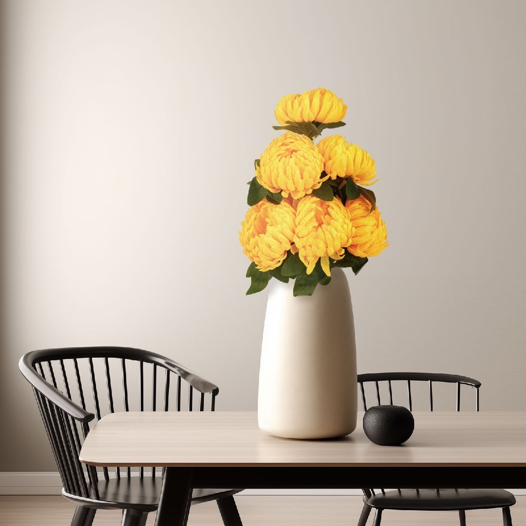 [11912B] Planta artificiala, crizantema galbena, 12x58cm