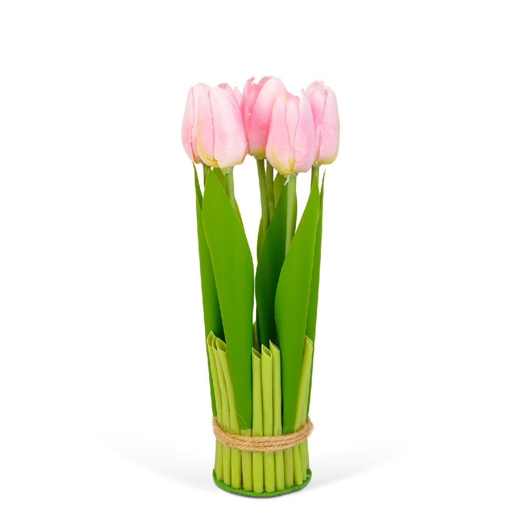 Planta artificiala, lalea roz, 26x6.5cm