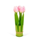 Planta artificiala, lalea roz, 26x6.5cm