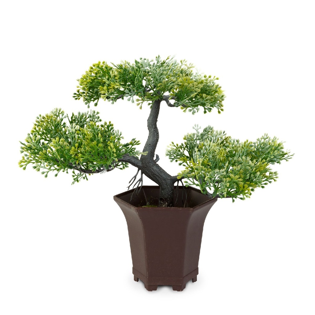 Planta artificiala decor, bonsai verde, 25x9cm