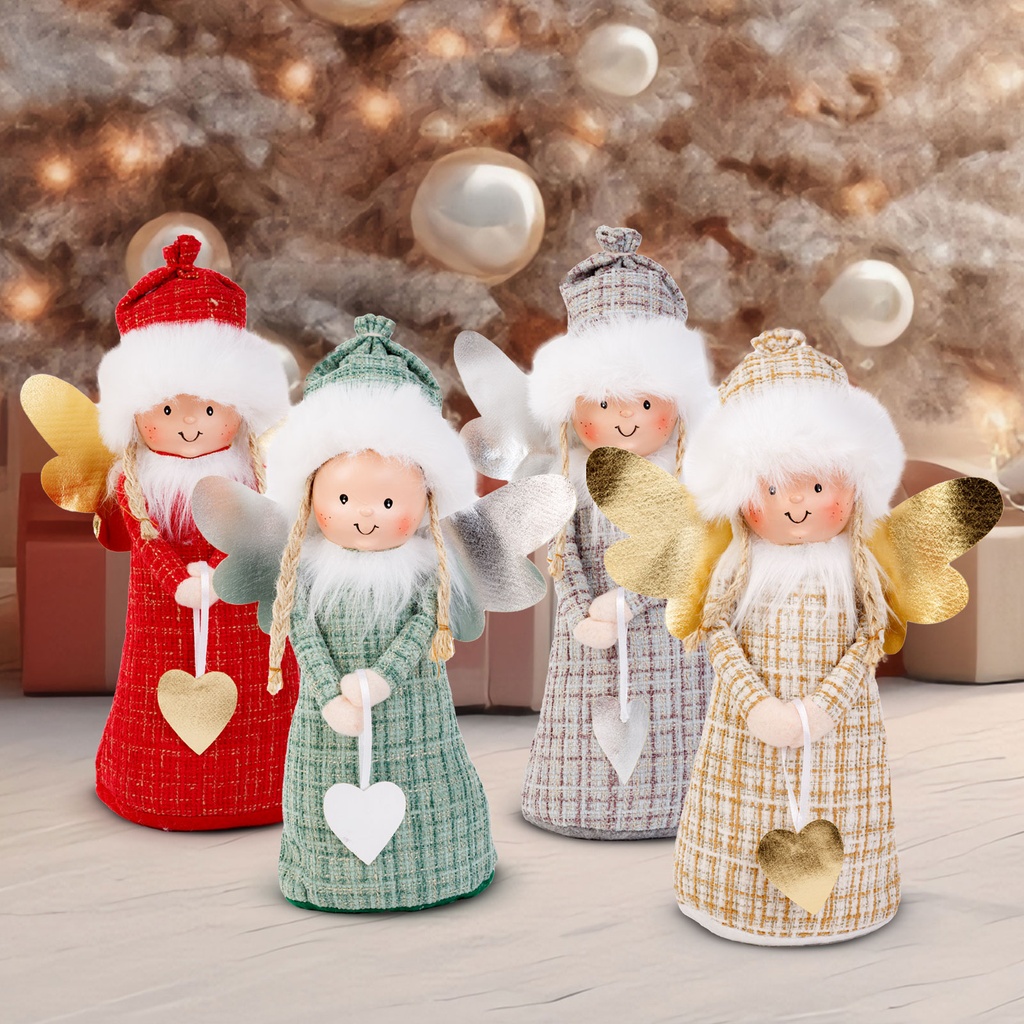 Figurina decorativa Craciun – Ingeras textil – 30 cm – 4 modele