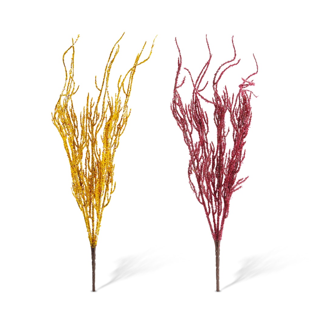 [59025] Decoratiune de toamna – 40 cm – 2 modele – sclipici – galben si bordo