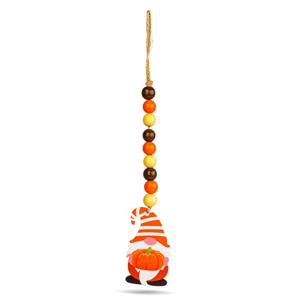 [59024B] Decoratiune de toamna, spiridus cu dovleac, din lemn, 31x5cm