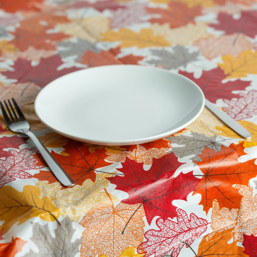 Fata de masa decorativa de toamna – flanel, model frunze, 132 x 178 cm