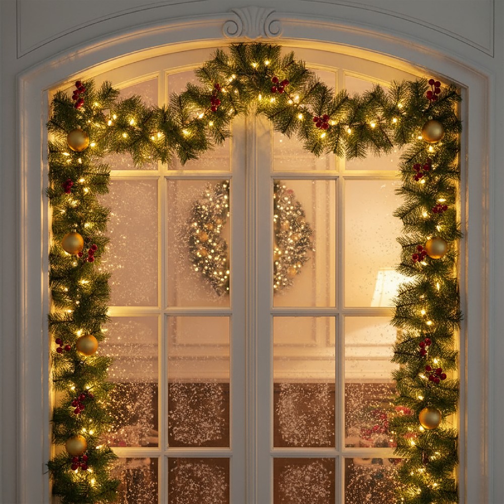 Ghirlanda de brad artificial – verde – 270 cm – PVC