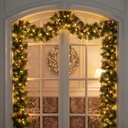 Ghirlanda de brad artificial, verde, PVC, 270cm