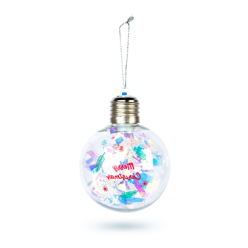 [59747B] Glob de Craciun cu LED RGB, transparent, 8cm