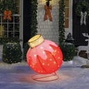 Ornament sferic luminos Craciun, 60 LED, rosu 60x83cm