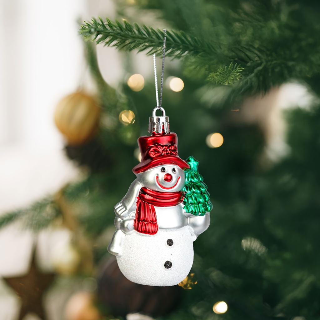 [59753] Decoratiune festiva, figura om e zapada, suspendabila, plastic, 9x5.5cm