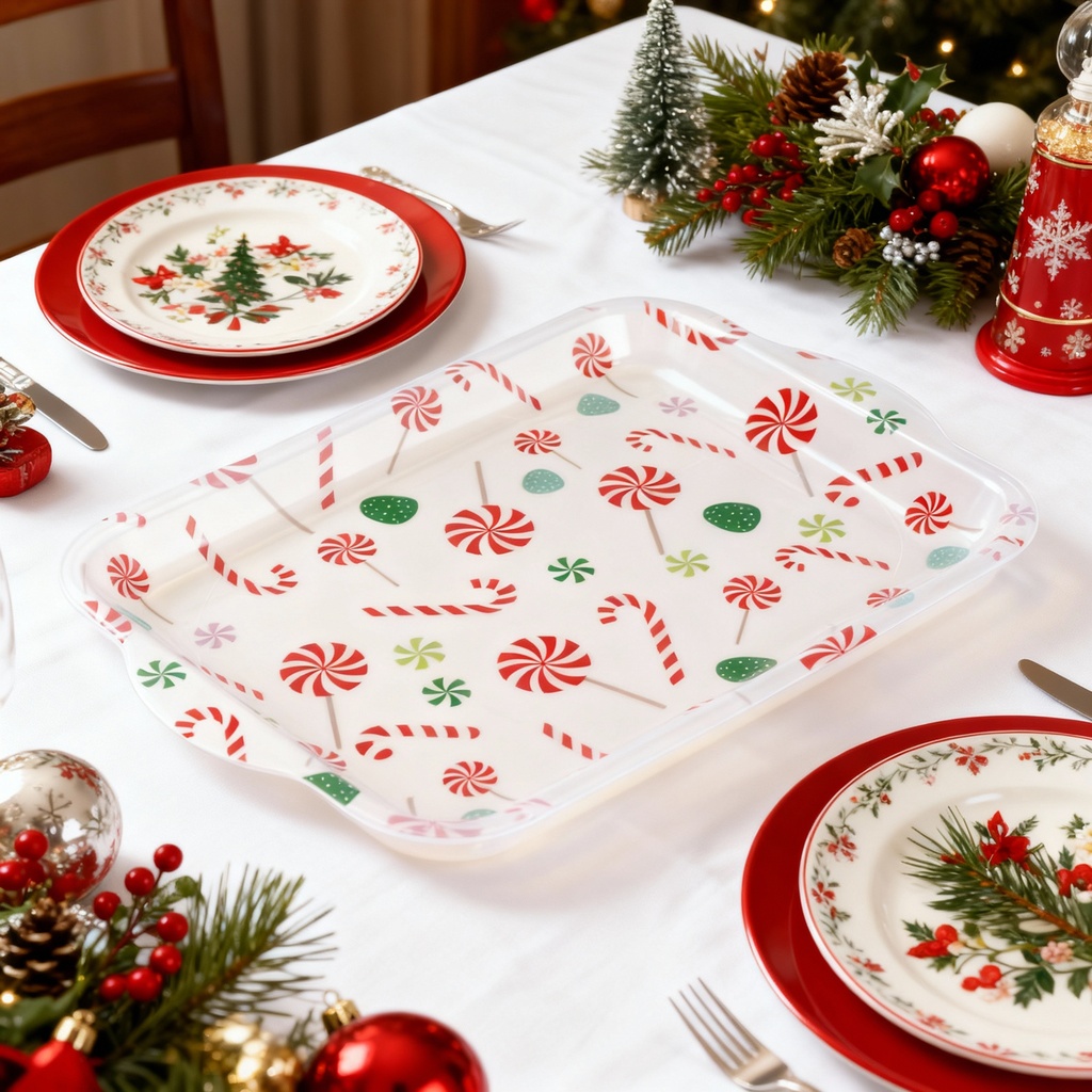 Tavita decorativa – plastic – 34 x 23 cm – model bastonase dulci