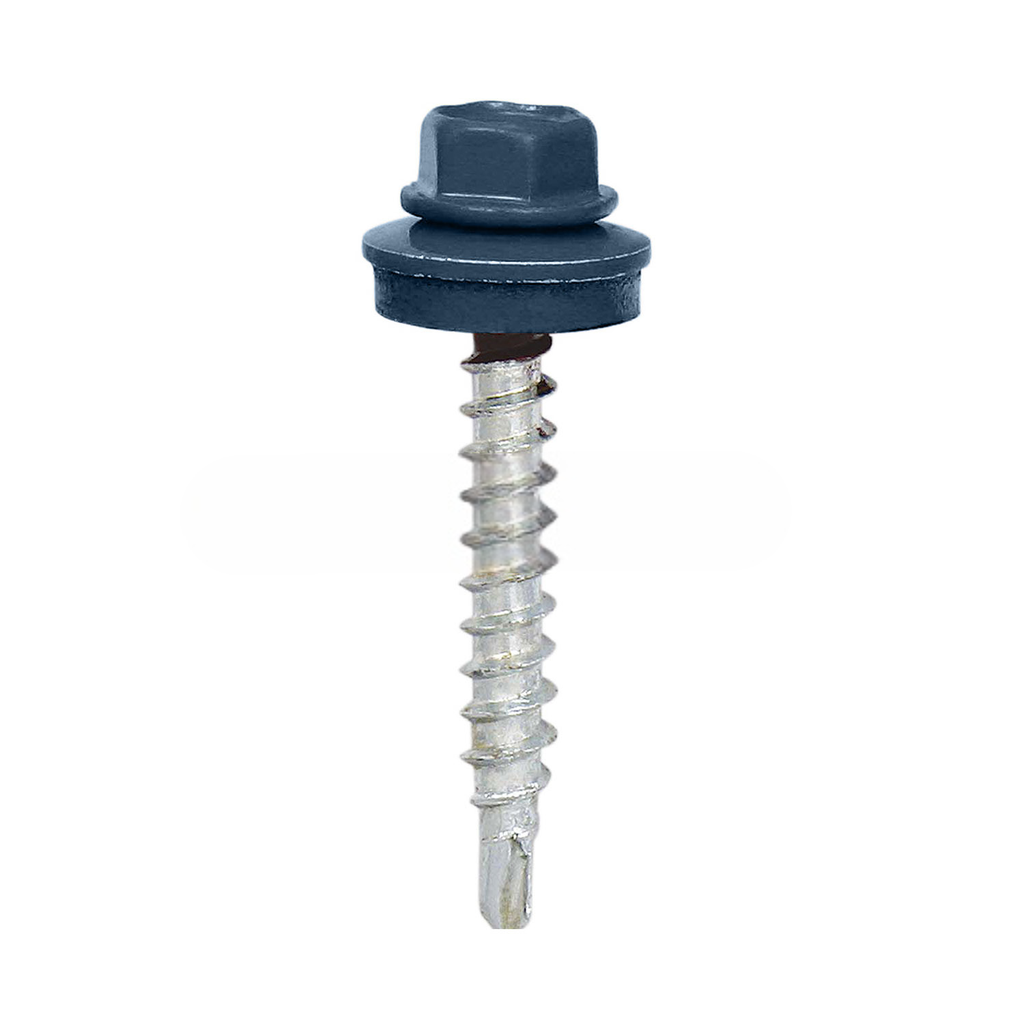 [197.63.5001 5100] Painted self-drilling hex head screw, 5.5x25 mm, Green blue, RAL 5001 (100 pcs)