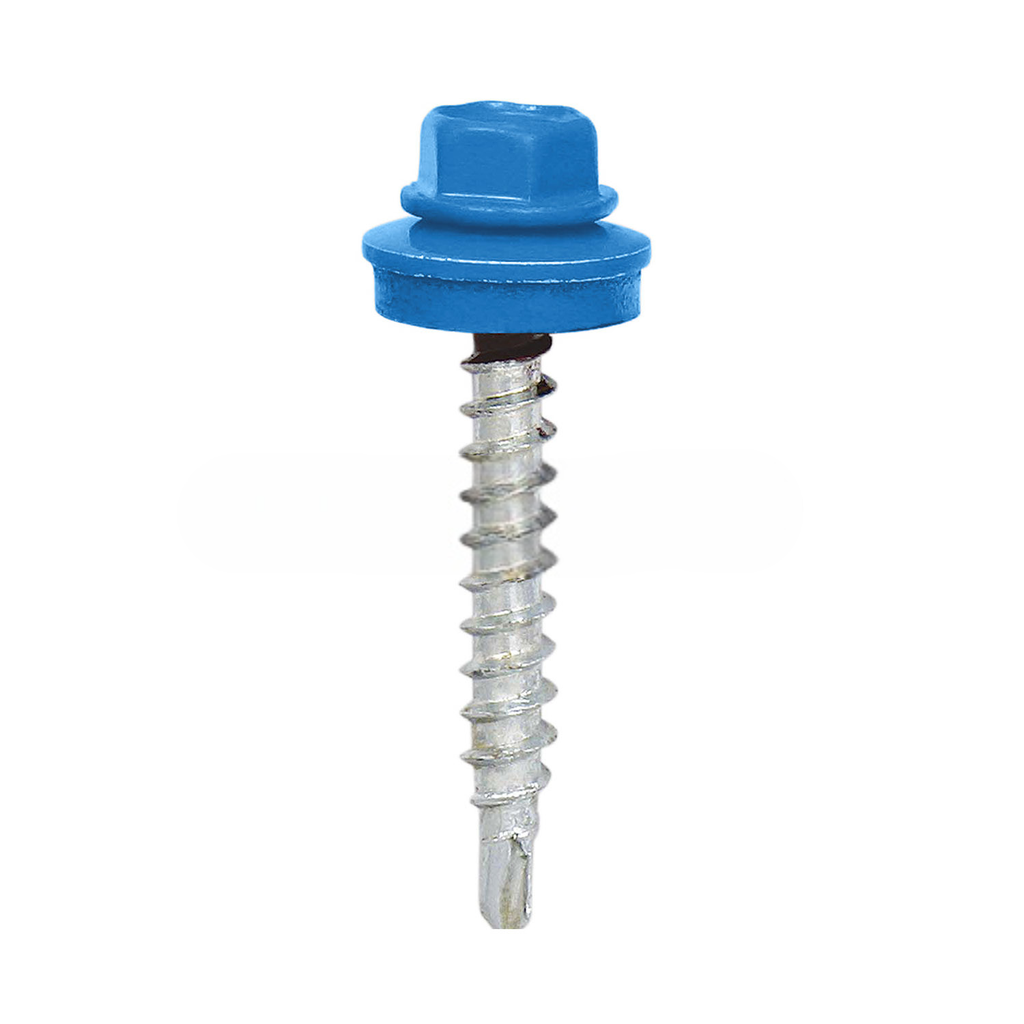 [197.79.5015 5140] Painted self-drilling hex head screw, 6.3x25 mm, Sky blue, RAL 5015 (100 pcs)