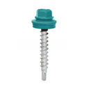 Painted self-drilling hex head screw, 6.3x25 mm, Water blue, RAL 5021 (100 pcs)