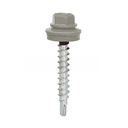Painted self-drilling hex head screw, 6.3x25 mm, Signal grey, RAL 7004 (100 pcs)