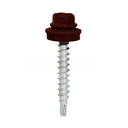 Painted self-drilling hex head screw, 6.3x25 mm, Sepia brown, RAL 8014 (100 pcs)
