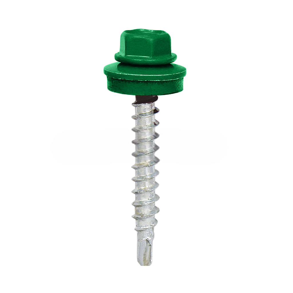 [199.41.6002 5179] Painted self-drilling hex head screw, 4.8x19 mm, Leaf green, RAL 6002 (100 pcs)