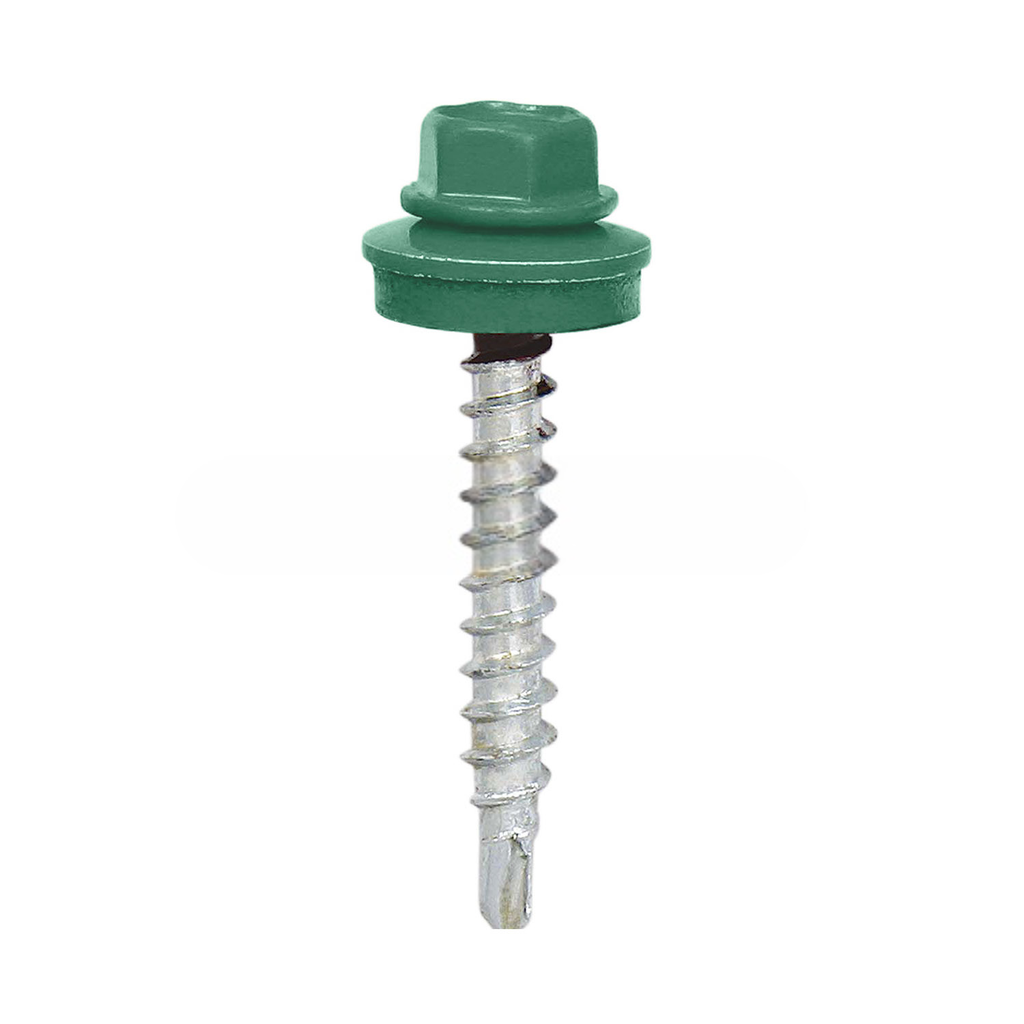 [199.41.6016 5183] Painted self-drilling hex head screw, 4.8x19 mm, Turquoise green, RAL 6016 (100 pcs)